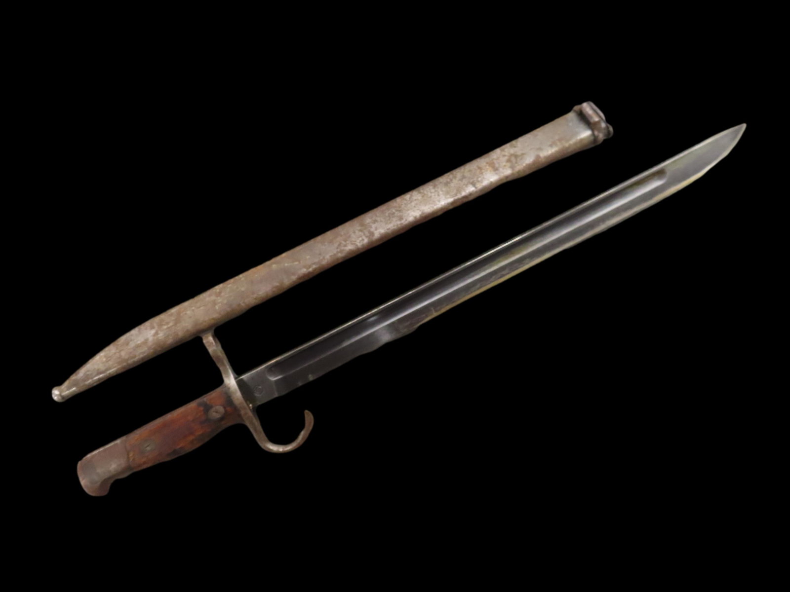 WWII WW2 Japanese Type 30 Rifle Bayonet w/ Scabbard: WWII WW2 Japanese Type 30 Rifle Bayonet w/ Scabbard