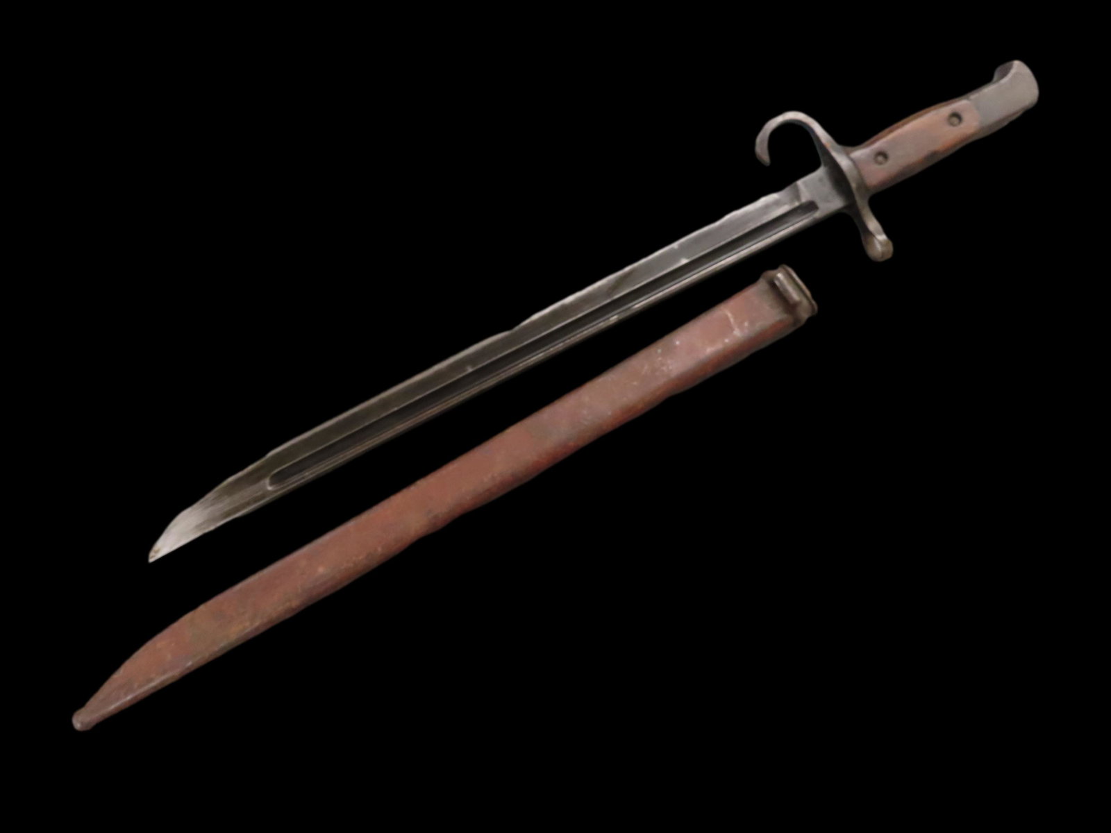WWII WW2 Japanese Type 30 Rifle Bayonet w/ Scabbard: WWII WW2 Japanese Type 30 Rifle Bayonet w/ Scabbard