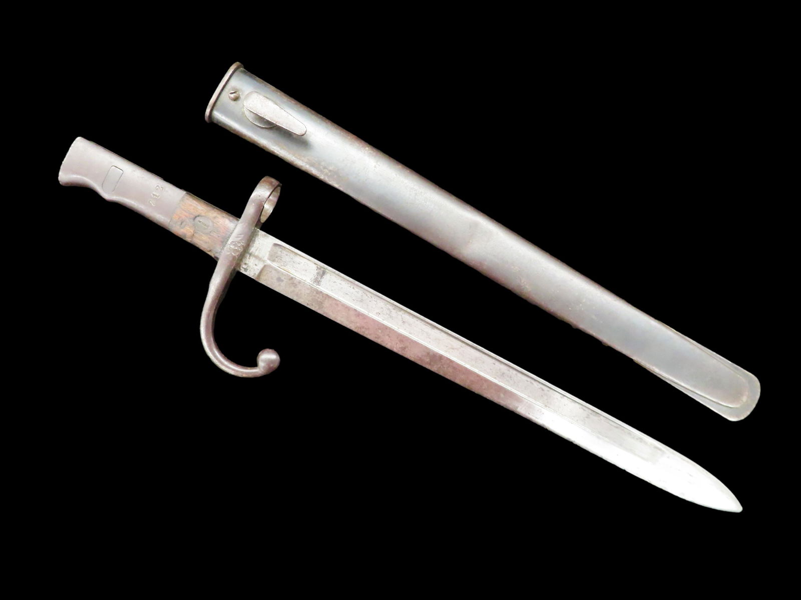 Japanese Japan WWI Murata Type 22 M 1889 Bayonet Knife w/ Scabbard 14.1/2" Overall and 10.7/8" (1 of 15)