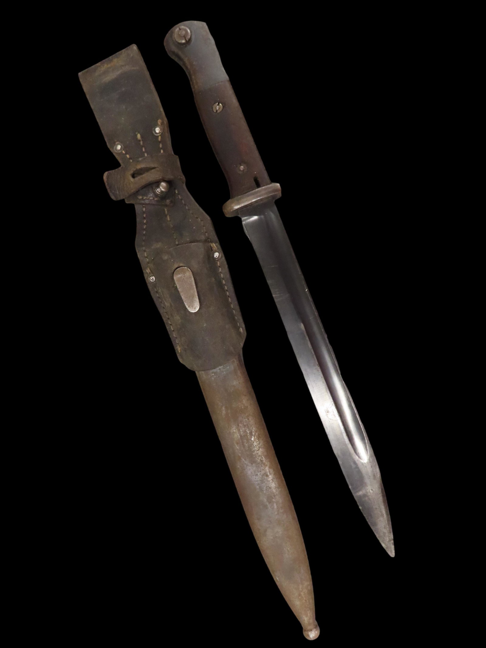 Germanm K98 Bayonet Marked S245 1936 #4125 made by Jetter & Scheerer Tuttington in 1936 w/ Scabbard: Germanm K98 Bayonet Marked S245 1936 #4125 made by Jetter & Scheerer Tuttington in 1936 w/ Scabbard and Frog #9727 WW2 WWII