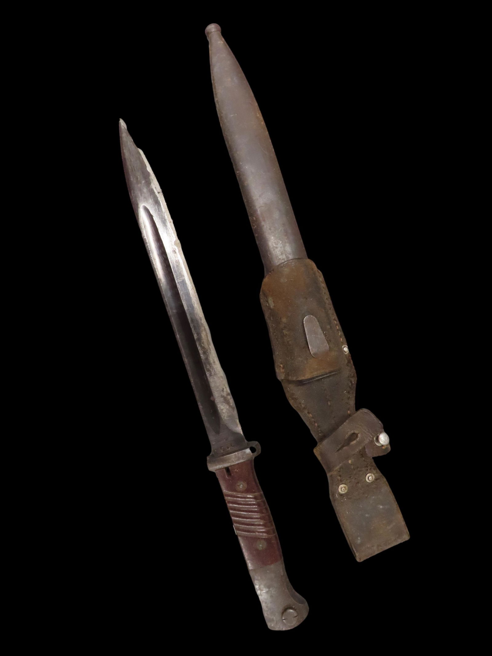 German K98 Mauser Bayonet Set WWII 1943 marked 43asw s/n 1016u matching s/n on scabbard 1016 however (1 of 12)