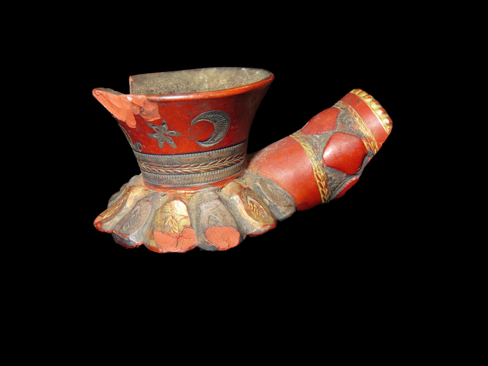 2 1/2" 19th C. Ottoman Tophane Pipe, Ottoman Empire ca. mid-19th century. Turkey, Clay / Pottery. (1 of 12)