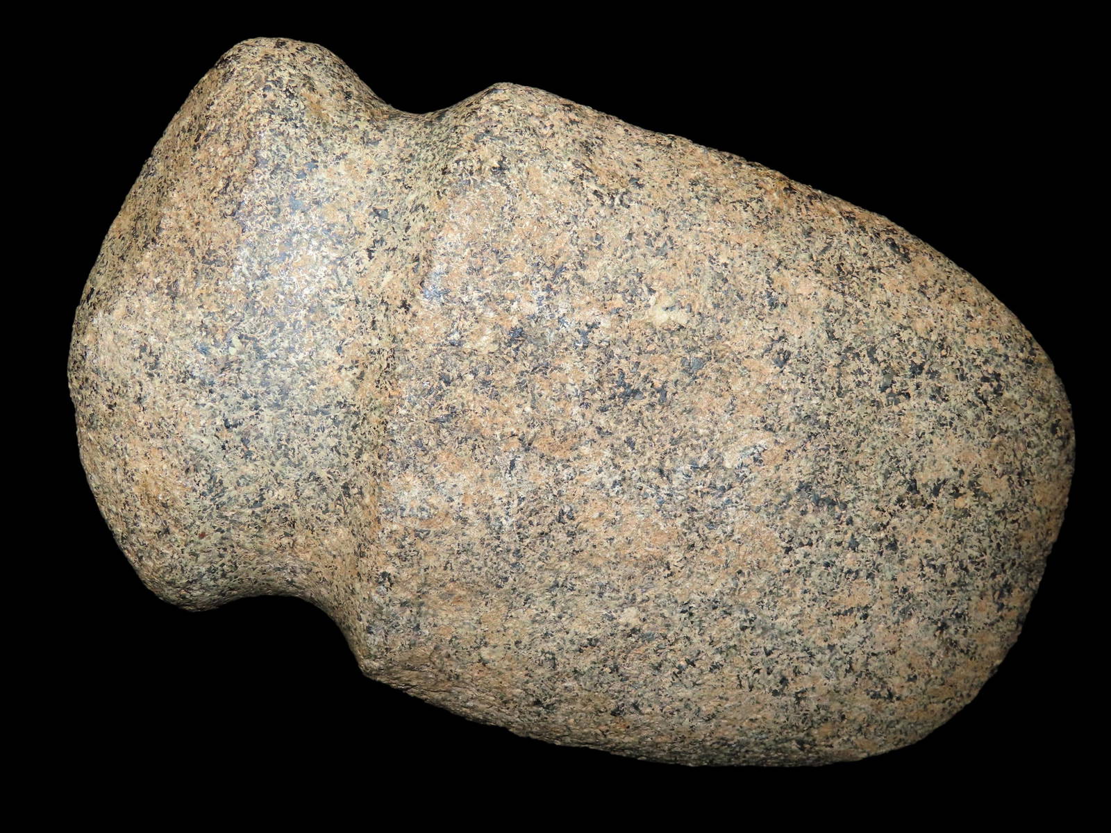 Large, Full Groove 7 5/8" Axe Made Of Wiry Granite, Found By