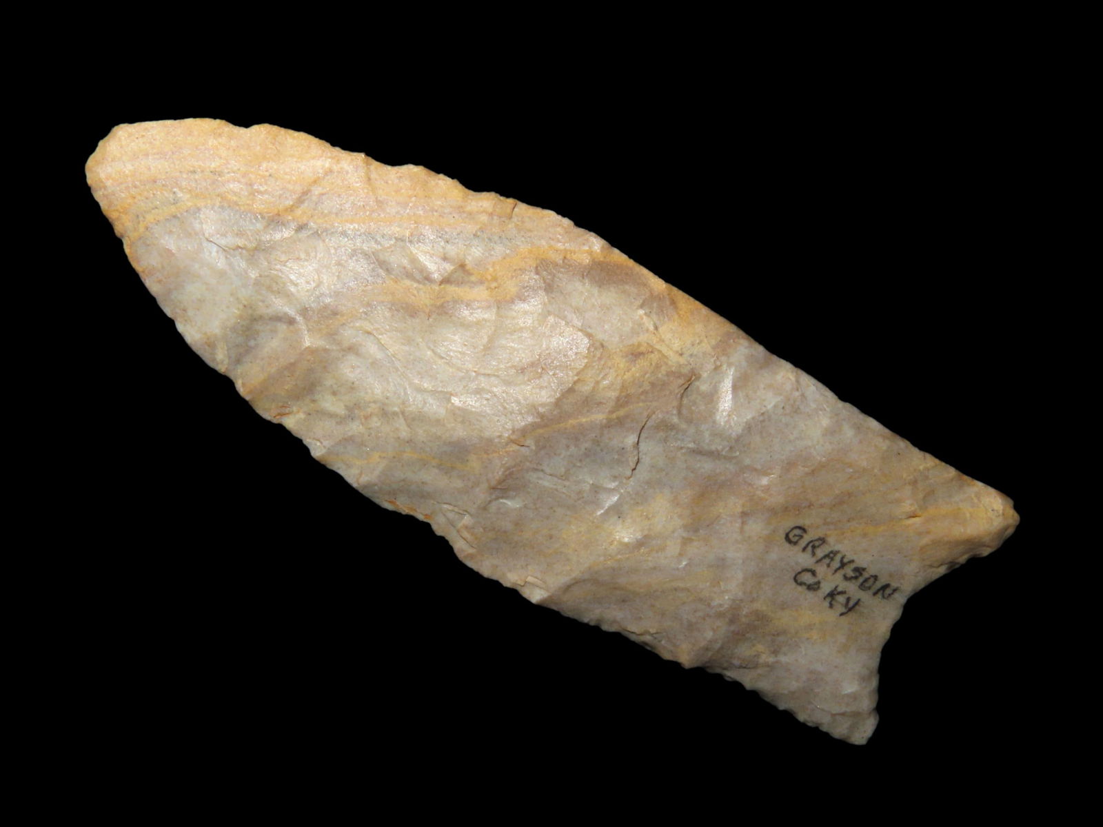 3" Fluted Clovis- Grayson Co Kentucky- Phenomenal Banding and Color (1 of 10)