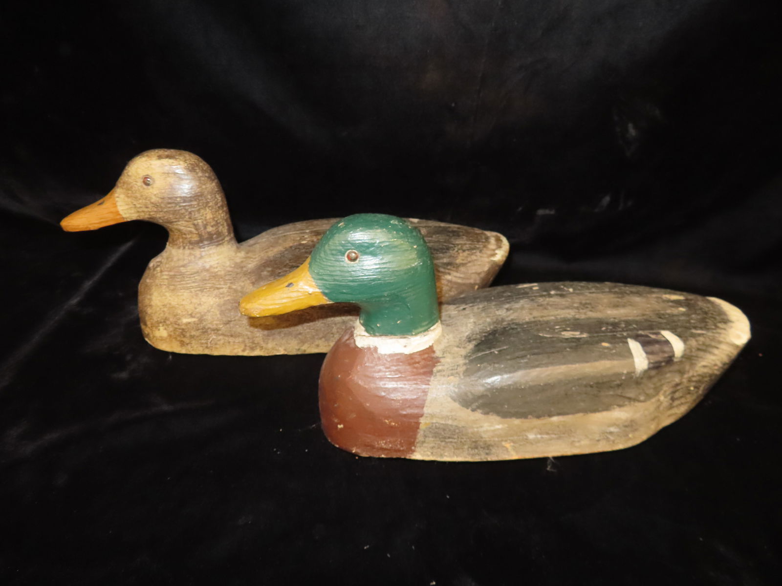 Pair of Antique Working Mallard Decoys, maker unknown, Ex Briscoe Collection, Duck/Goose Decoy, (1 of 5)