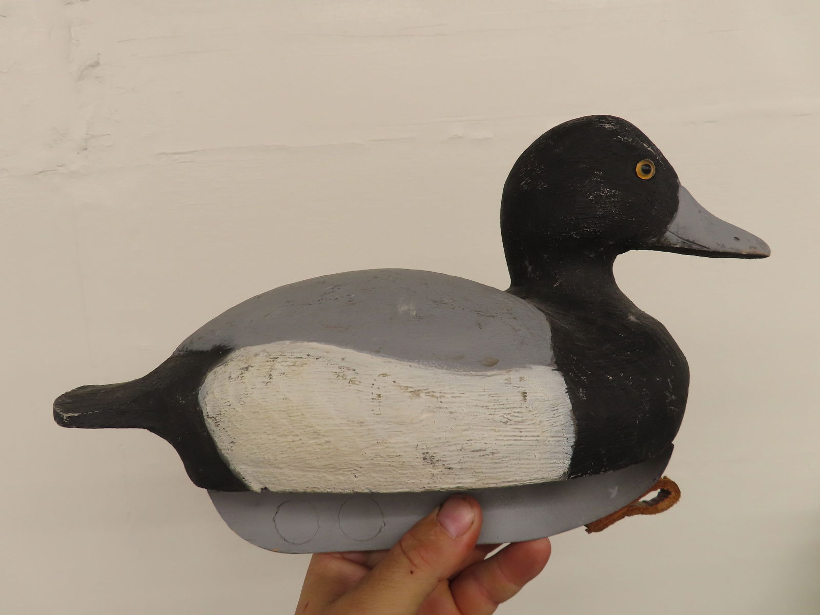 Wooden Bluebill Duck Decoy, Ex Briscoe Collection, Duck/Goose Decoy, Waterfowl, Hunting, Primitive,: Wooden Bluebill Duck Decoy, Ex Briscoe Collection, Duck/Goose Decoy, Waterfowl, Hunting, Primitive, Antique, Quincy Illinois
