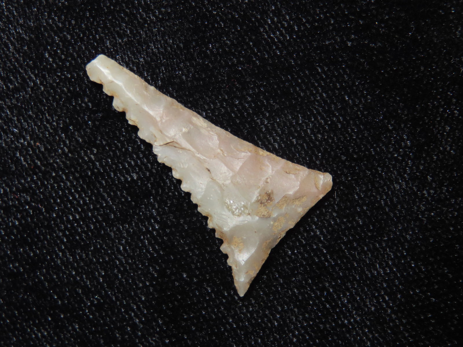 1 1/8" Wild 1/2 Serrated Madison Cahokia Triangle, Nicely Colored, Greene Co Illinois (1 of 5)