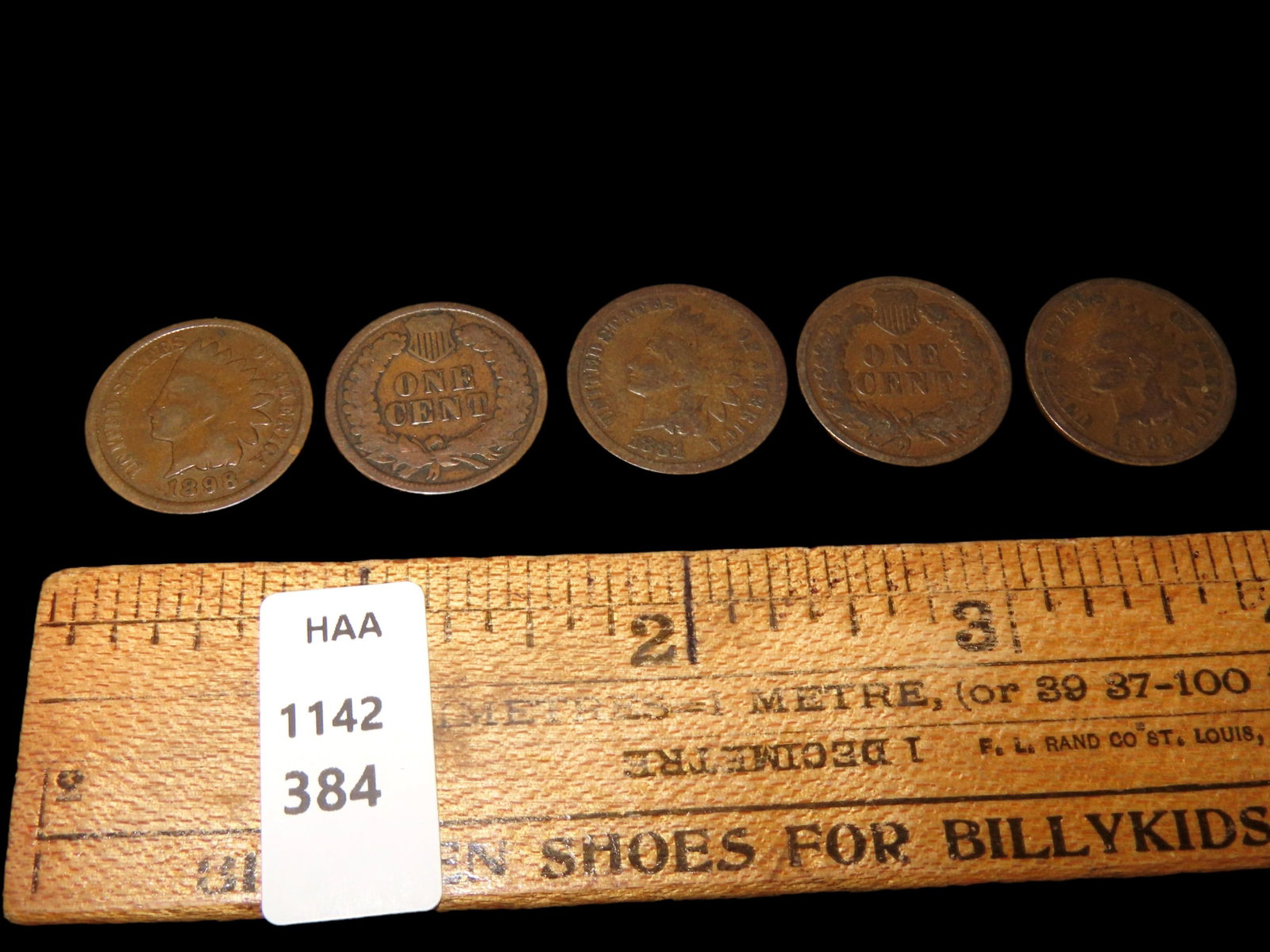 LOT OF 5 INDIAN HEAD PENNY, 1881, (2) 1883, 1895, 1898, ONE CENT: LOT OF 5 INDIAN HEAD PENNY, 1881, (2) 1883, 1895, 1898, ONE CENT