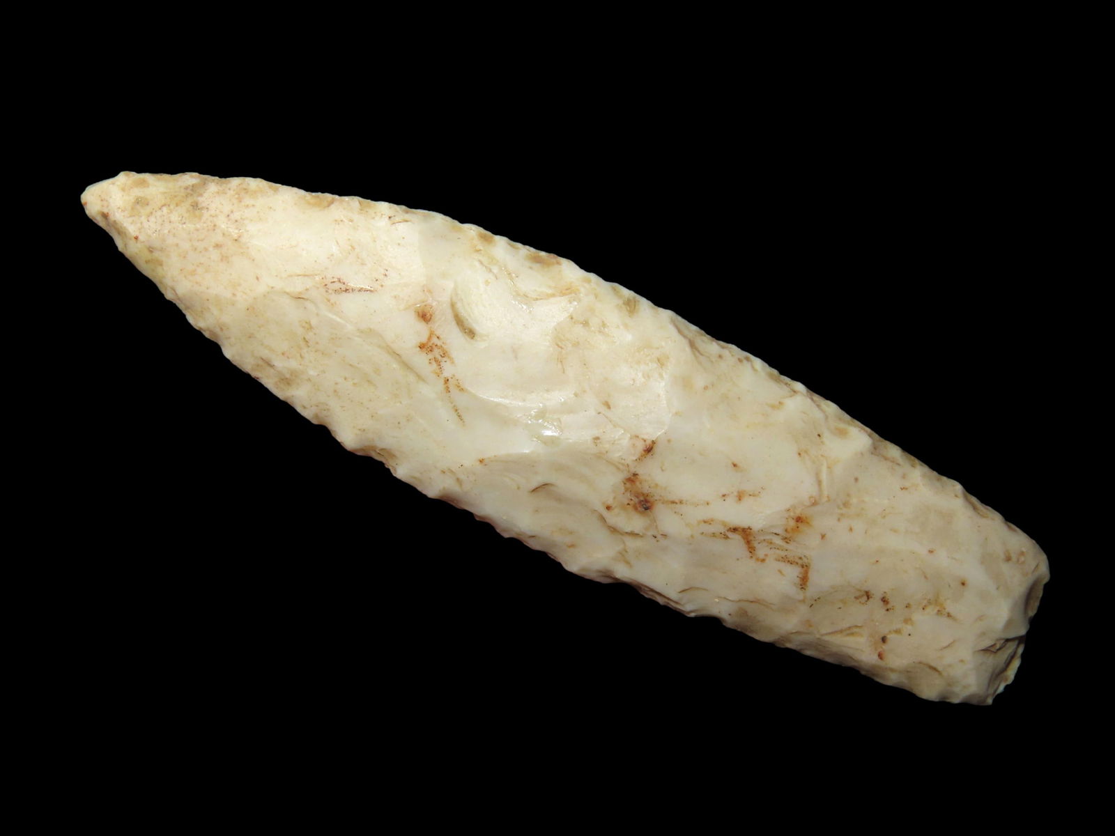 3.3/8" Paleo Lancelot, Ground base for about 1/2 of the point, Found by Gary Wilkerson on the Wilker (1 of 4)