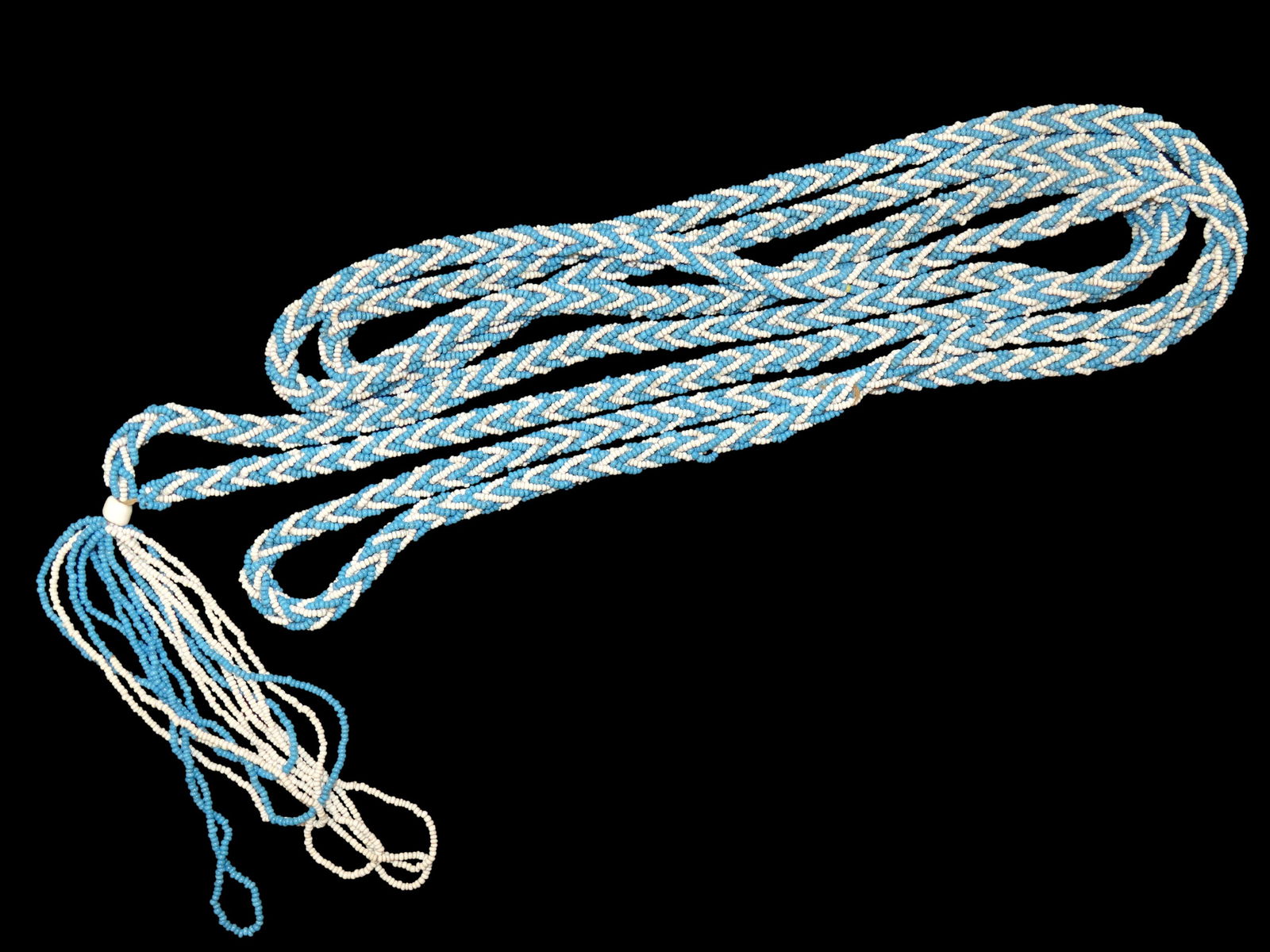 Early Native American Beaded Sash / Belt, 88" Long, This Section of Relics / Fossils came from the B (1 of 6)