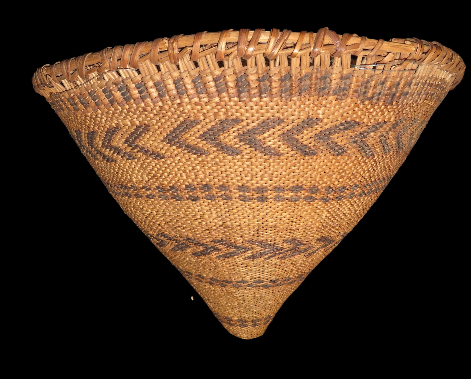 Washoe Child-size Burden Basket, Early 20th Cent, 11x12" From the Collection of Walter Crinnion with: Washoe Child-size Burden Basket, Early 20th Cent, 11x12" From the Collection of Walter Crinnion with Original Collector Record