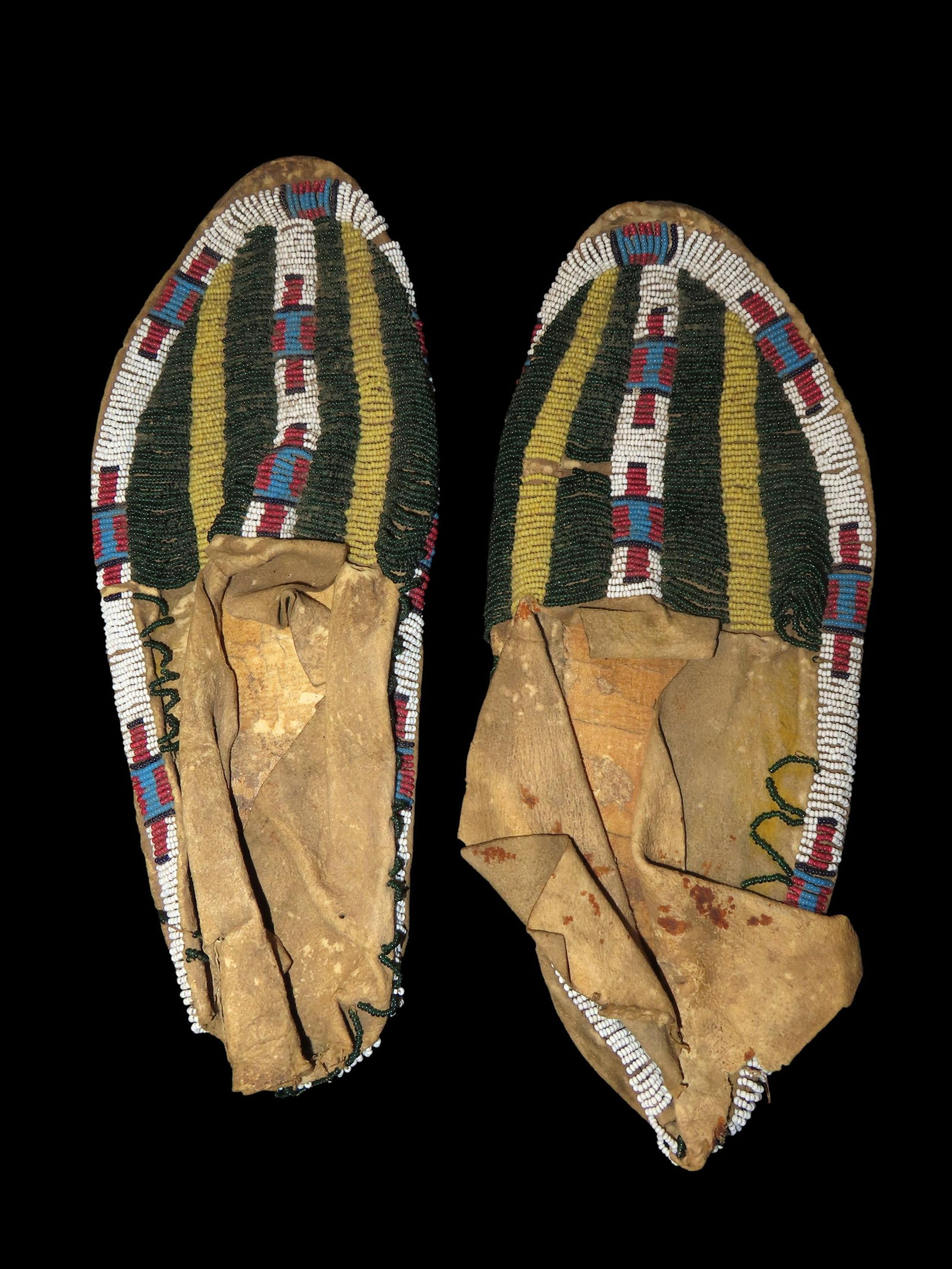 Moccasins, Cheyenne or Arapaho, 1870's, 9.1/2" (1 of 5)