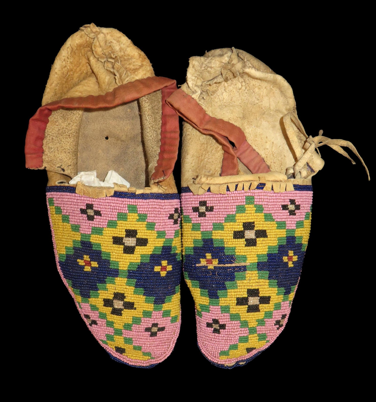 Plains Cree Native American Moccasins, 10 1/2", From the Collection of Walter Crinnion with Original (1 of 3)