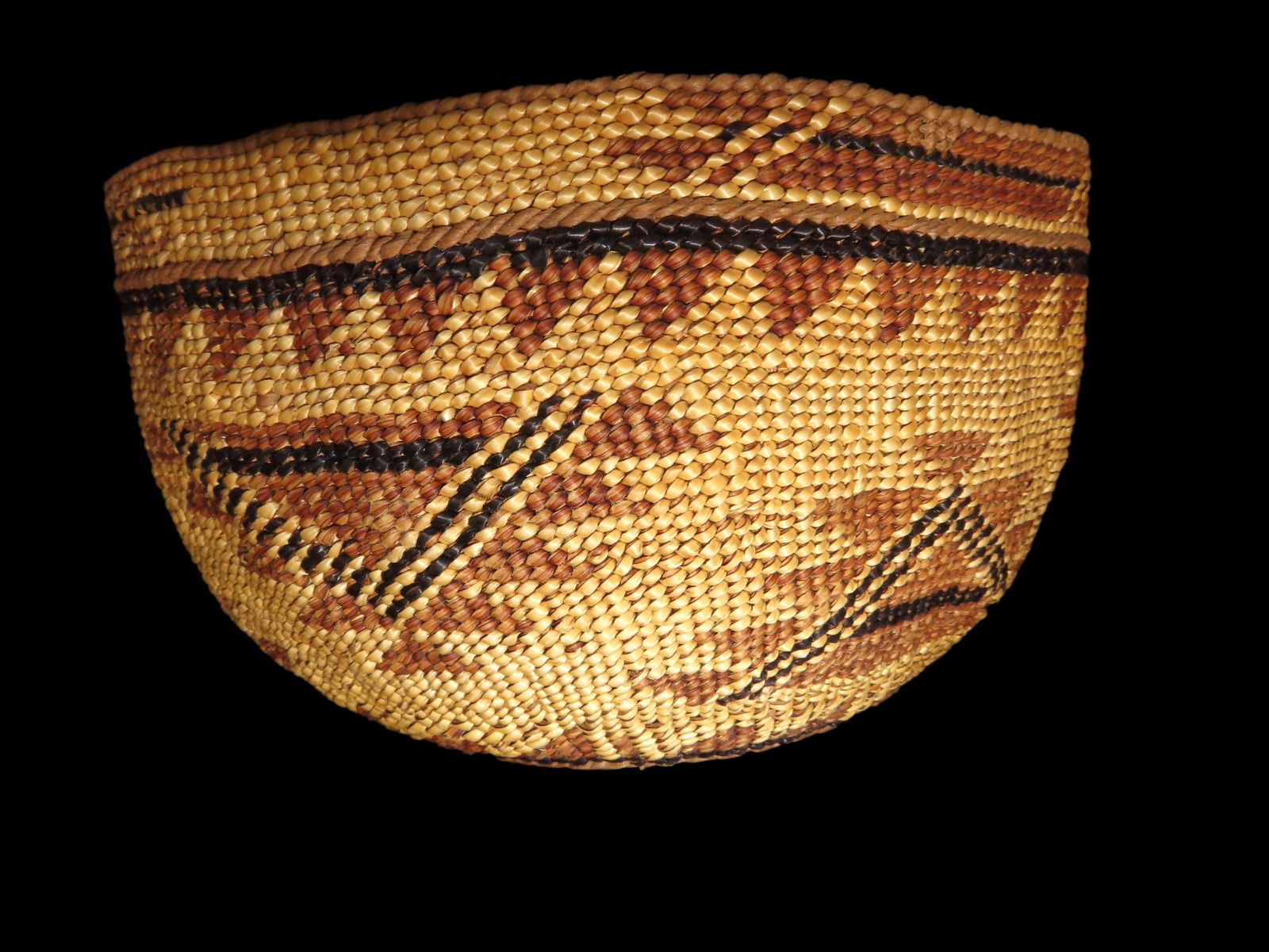 Native American Reed Basket, 6" Dia 4.1/2" Deep, From the Collection of Walter Crinnion: Native American Reed Basket, 6" Dia 4.1/2" Deep, From the Collection of Walter Crinnion