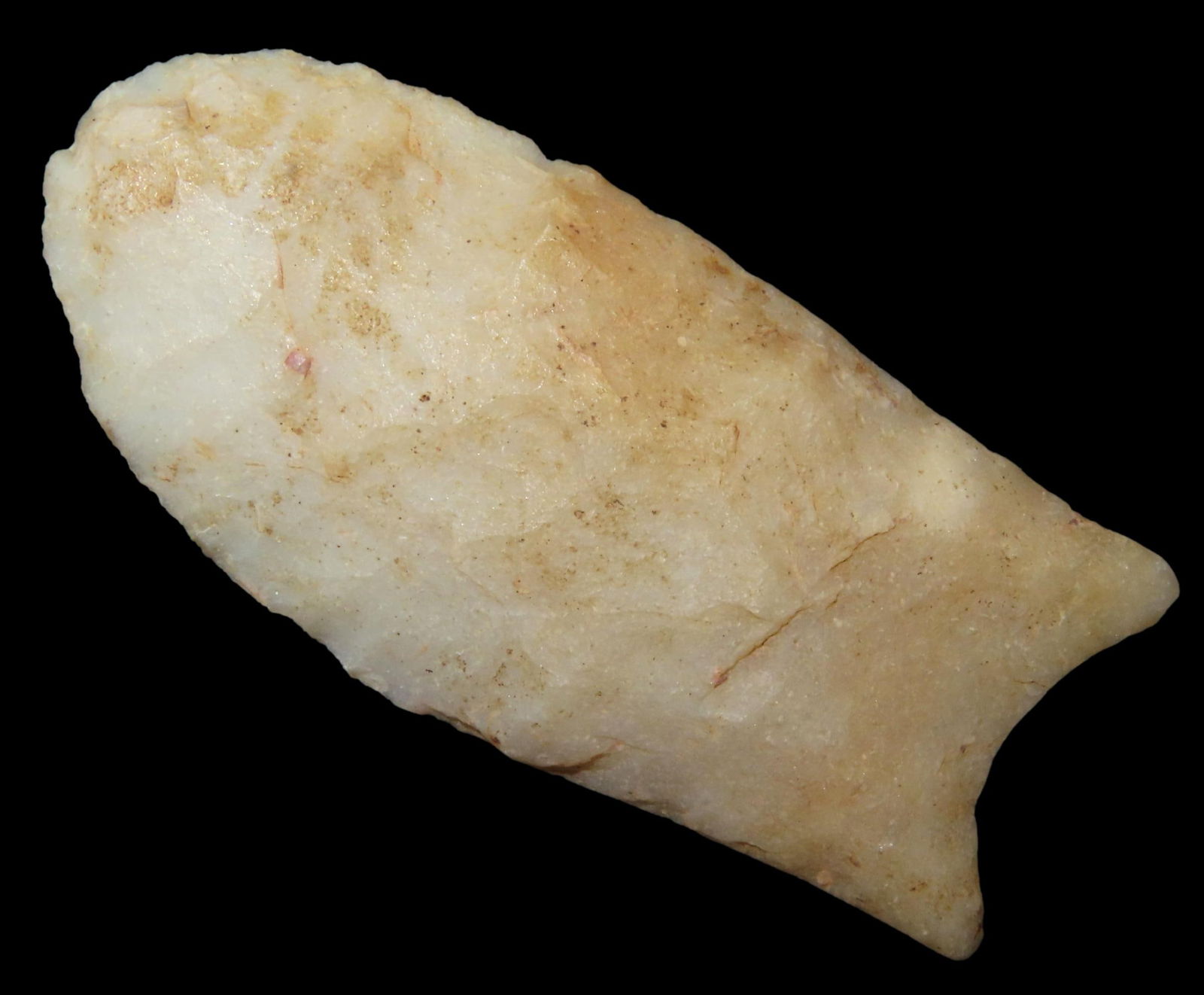 Kaolin Fluted Clovis, 2.3/16", Stermer COA, Found in Southern Illinois, Ex Bill Burris (1 of 10)