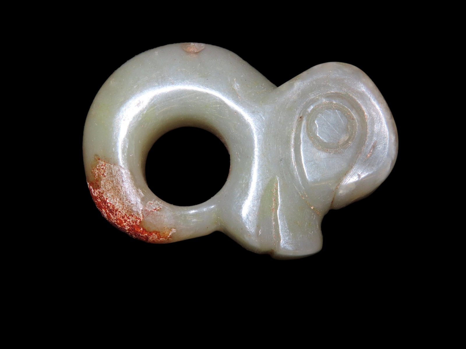 2.1/4" Chinese Jade Hongshan Figurine: 2.1/4" Chinese Jade Hongshan Figurine