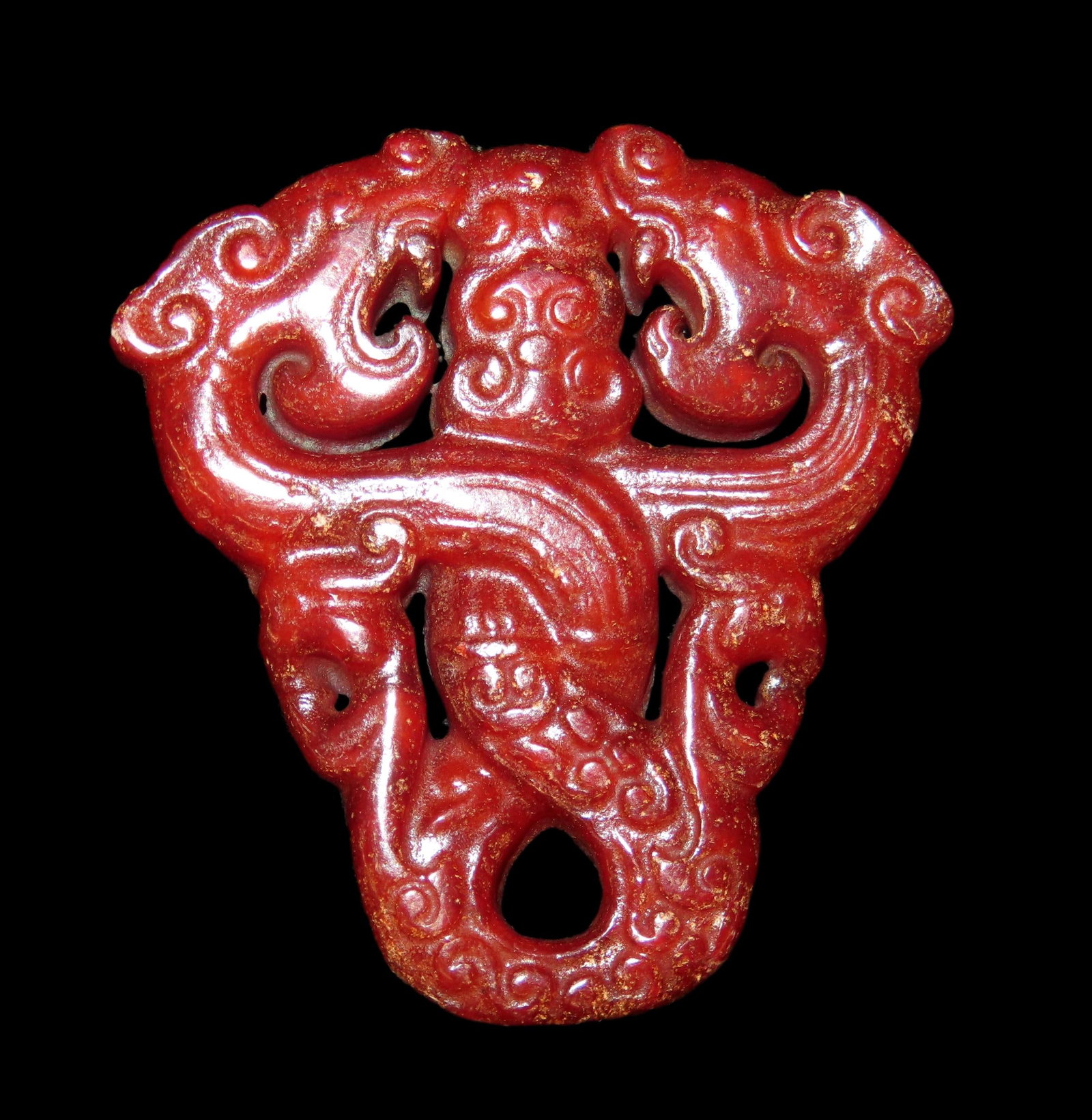 2.1/8" Chinese Jade Hongshan Figurine: 2.1/8" Chinese Jade Hongshan Figurine