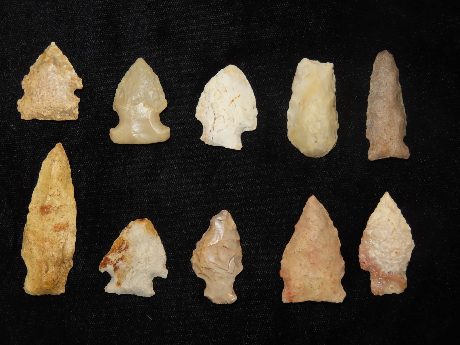 Grouping of Authintic Arrowheads found on Wilkerson farm in Perry, Pike Co ILL by Gary Wilkerson (1 of 2)