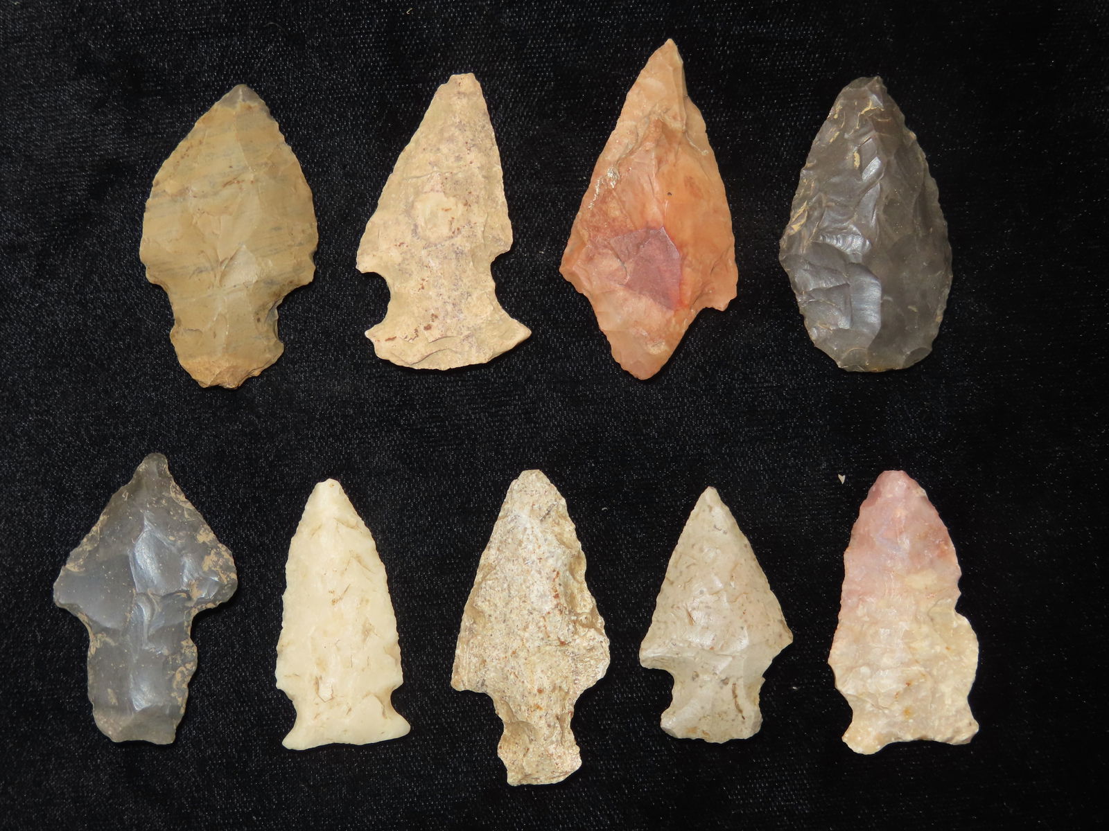 Grouping of Authintic Arrowheads found on Wilkerson farm in Perry, Pike Co ILL by Gary Wilkerson (1 of 2)