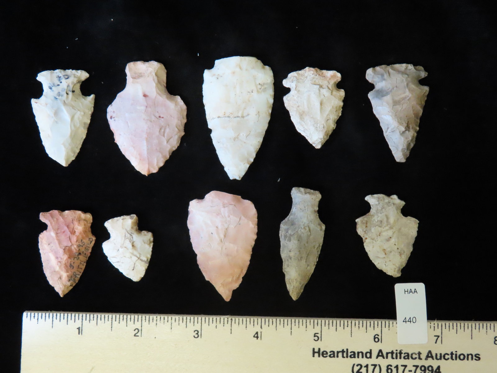 Lot of 10 Points from Dekalb Co. Il All from Lenord Vivan Nelson Estate Dekalb Co. Il (1 of 2)