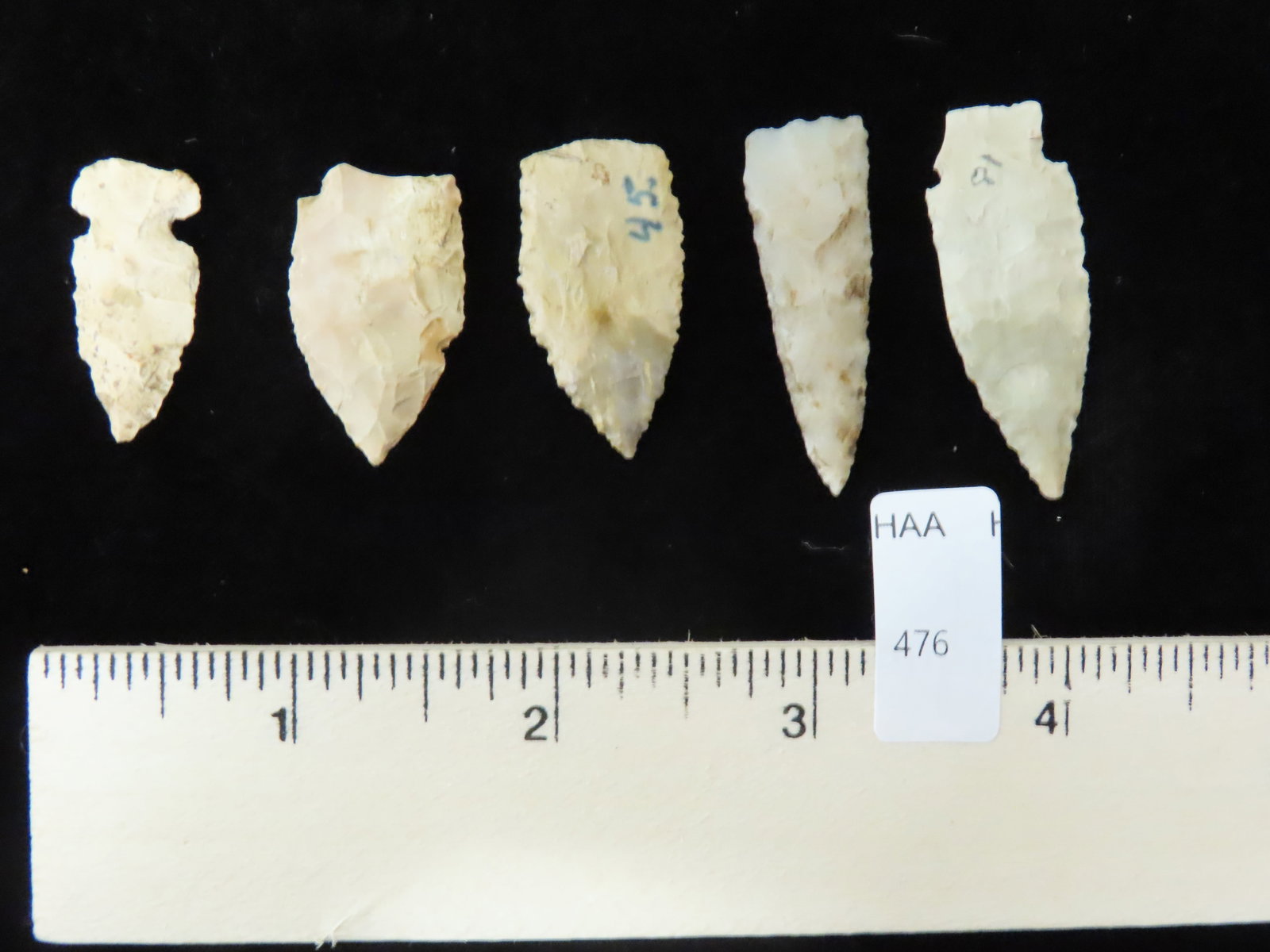 5 WafferTHIN Points from Dekalb Co. Il  All from Lenord Vivan Nelson Estate Dekalb Co. Il (1 of 2)