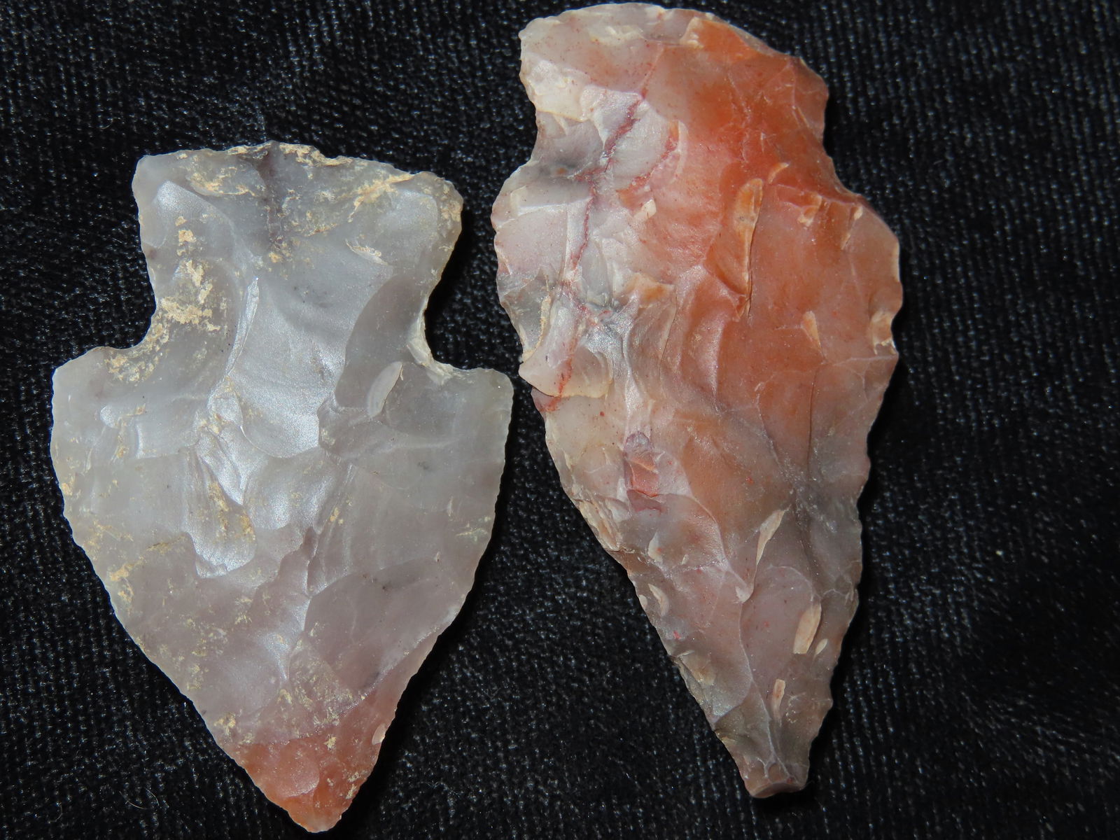2 Multi-Color Novaculite Points, found in Greene Co Arkansas (1 of 2)