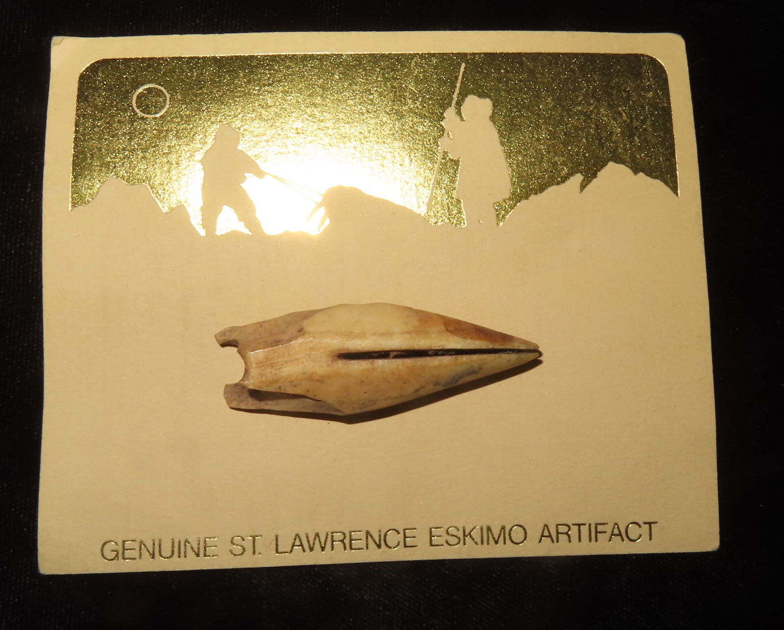 Alaskan Eskimo Tool, Bone/Antler/Tusk, found buried in the St. Lawerence Tundra (tourist trade item) (1 of 4)