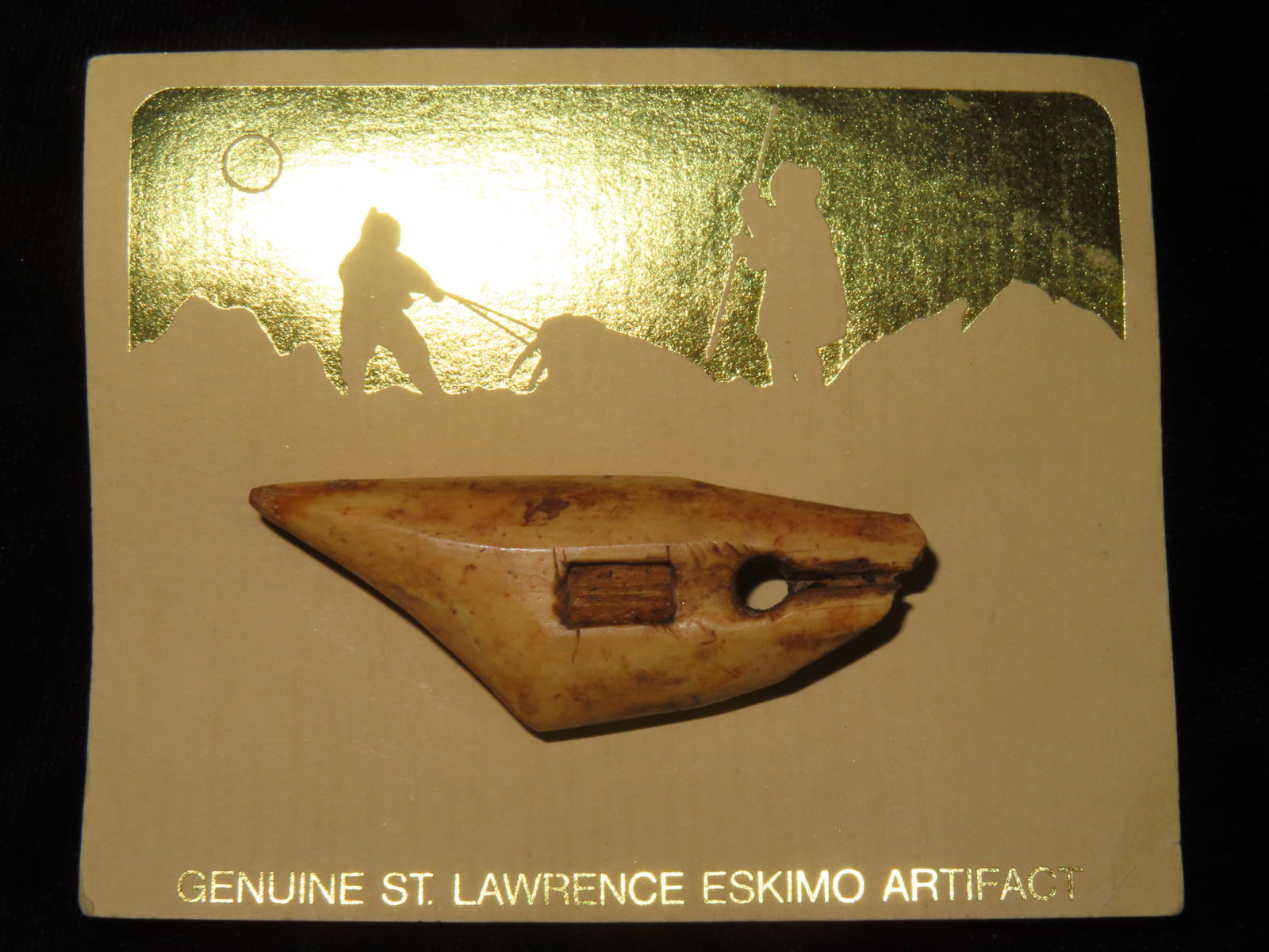 Alaskan Eskimo Tool, Bone/Antler/Tusk, found buried in the St. Lawerence Tundra (tourist trade item) (1 of 4)