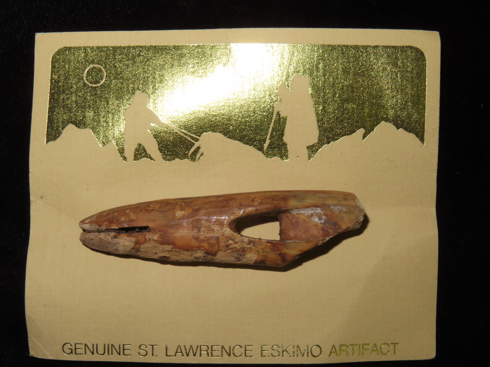 Alaskan Eskimo Tool, Bone/Antler/Tusk, found buried in the St. Lawerence Tundra (tourist trade item) (1 of 4)