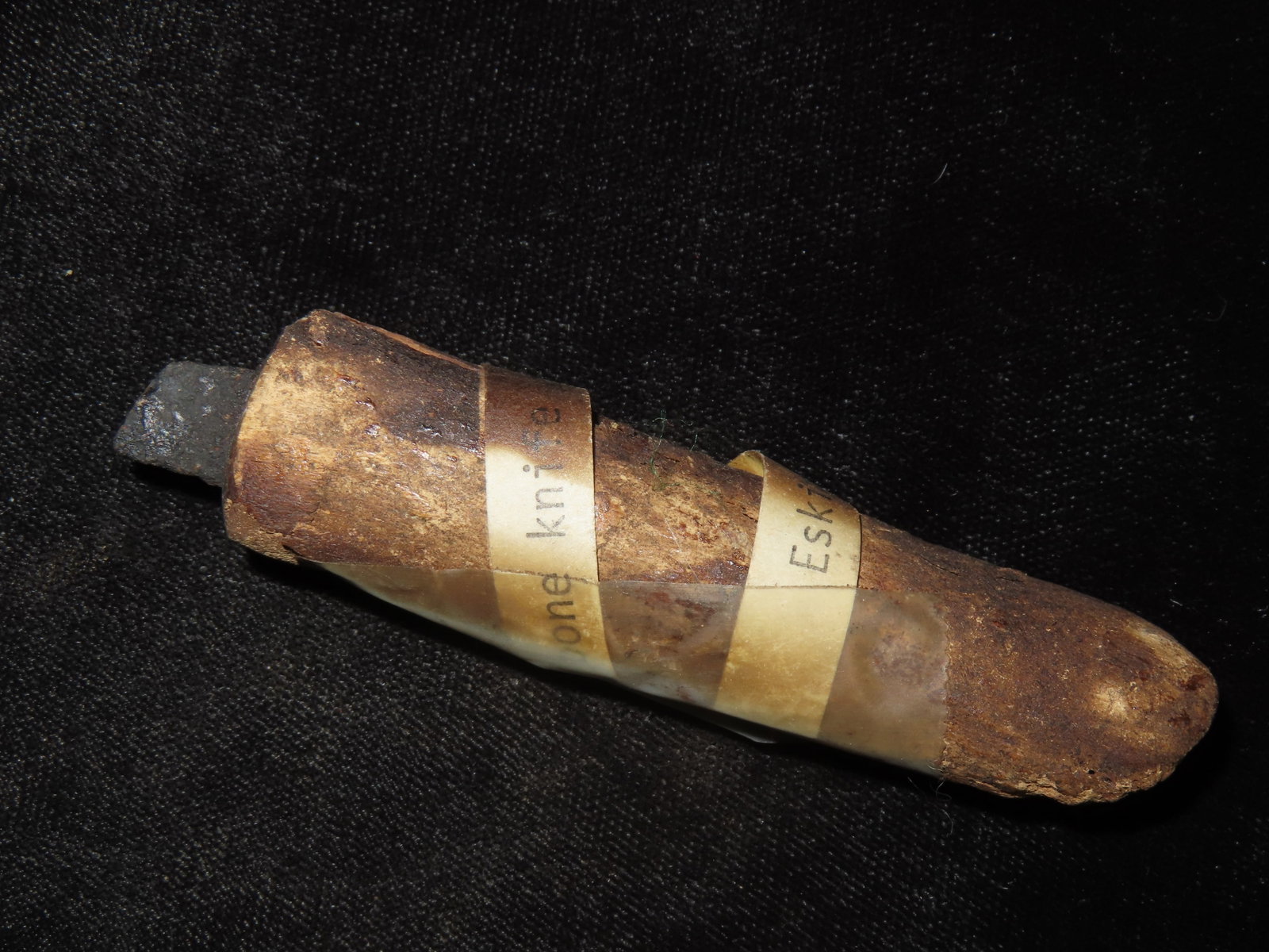 Alaskan Artifact, Bone and Metal Knife, found near Bering Sea: Alaskan Artifact, Bone and Metal Knife, found near Bering Sea