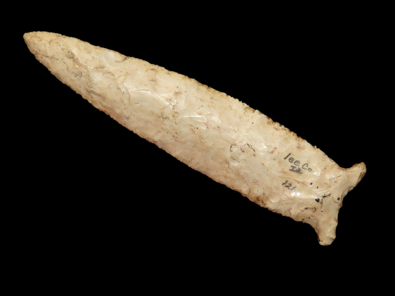 4 3/4" Pike County Dalton, Fish Tail Variety, found in Lee Co Iowa, Ex Dale and Betty Roberts (1 of 17)