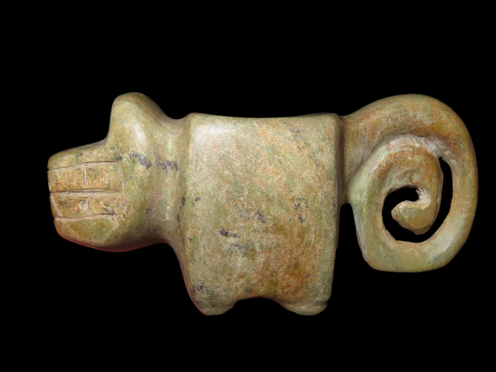 3 1/4" Jade Pre-Colombian Monkey Effigy Offering Bowl (1 of 13)