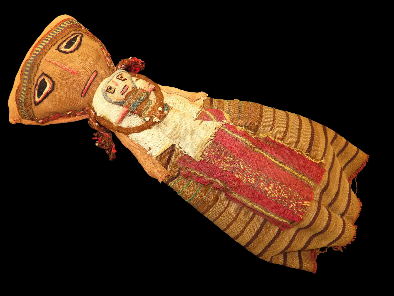 19 3/4" Peruvian Chancay Burial Doll- Mother w/Child (1 of 7)
