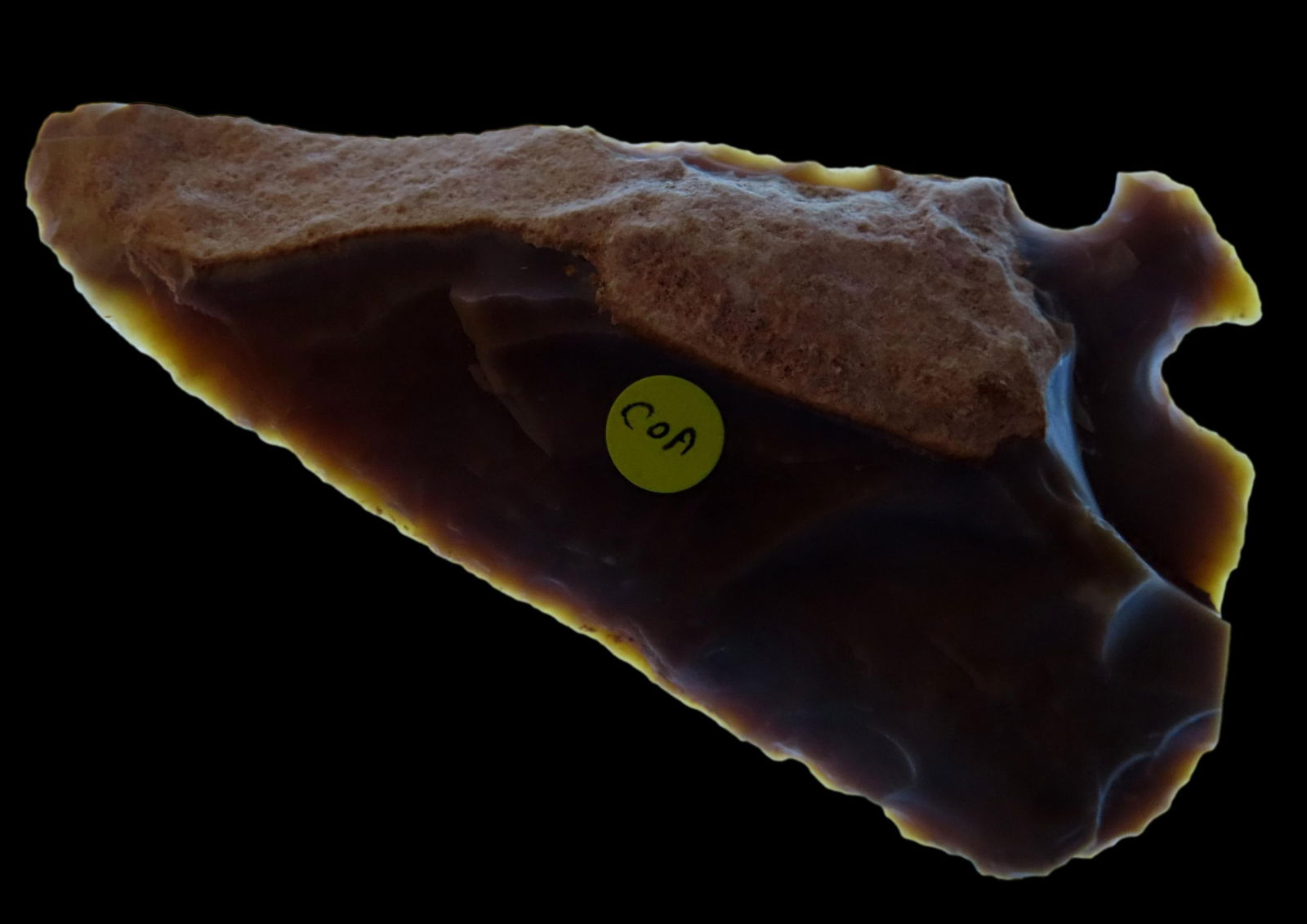 3 1/16" TEXAS CORNER TANG KNIFE, ROGERS COA, NICE COLORFUL EXAMPLE, INDIAN ARROWHEAD, ARTIFACT (1 of 6)