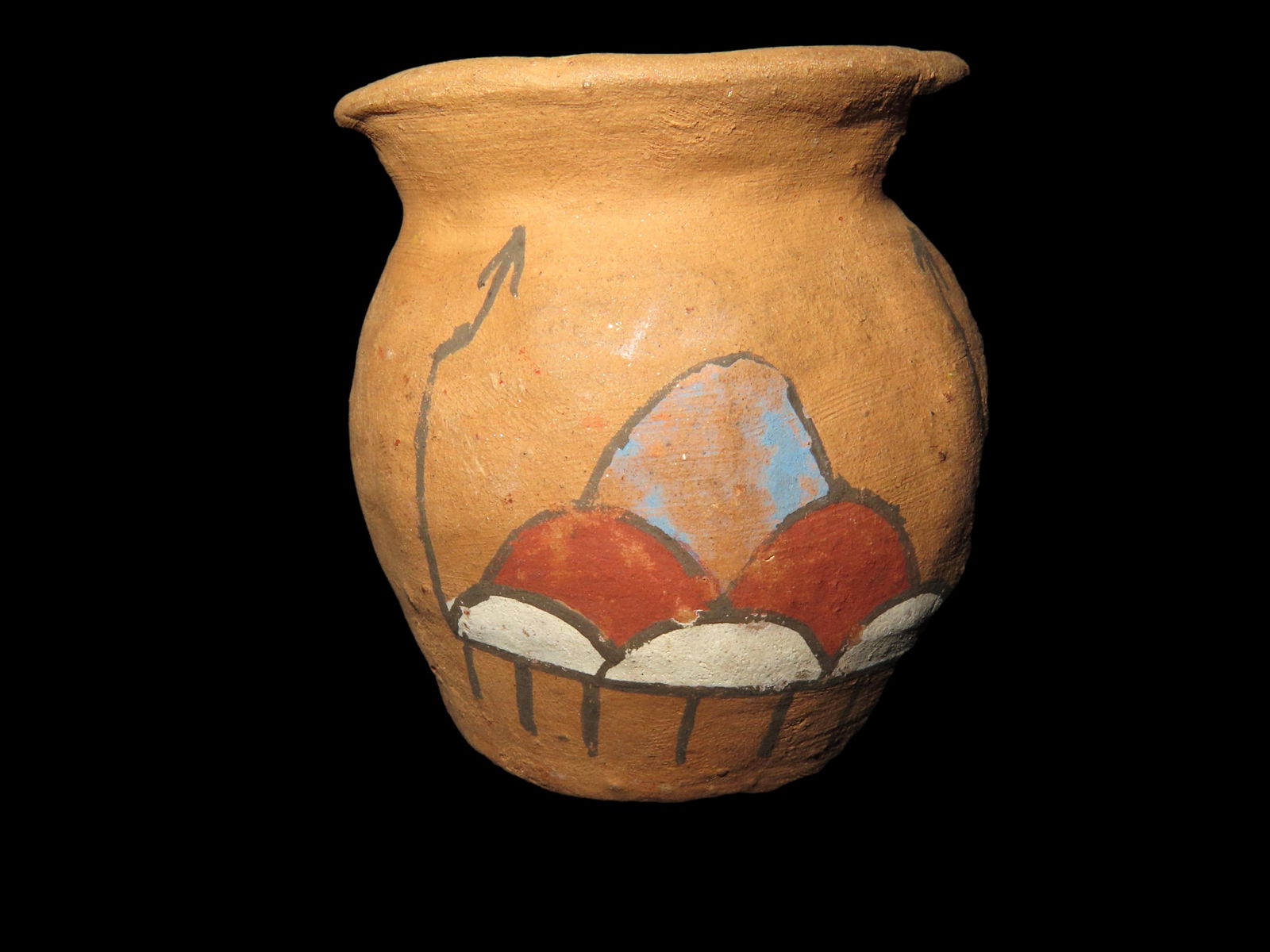MINIATURE 2 1/2" EARLY 20TH CENTURY ACOMA / PUEBLO POTTERY JAR, HAND PAINTED FROM NEW MEXICO, CIRCA (1 of 7)