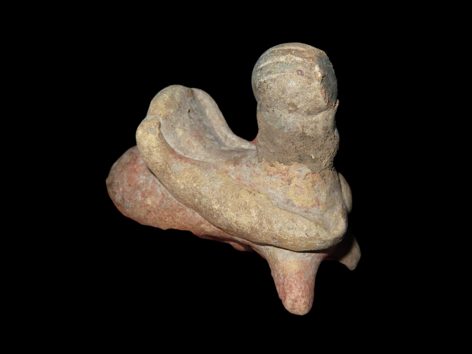 2 1/2" PRECOLUMBIAN ANIMAL EFFIGY POTTERY WHISTLE FROM MEXICO, WORKS GREAT (1 of 7)