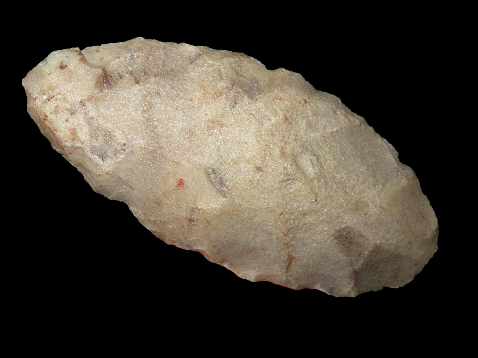 7 7/8" Paleo Clovis Platter made of Hixton Quartz, found in Wisconsin (1 of 15)