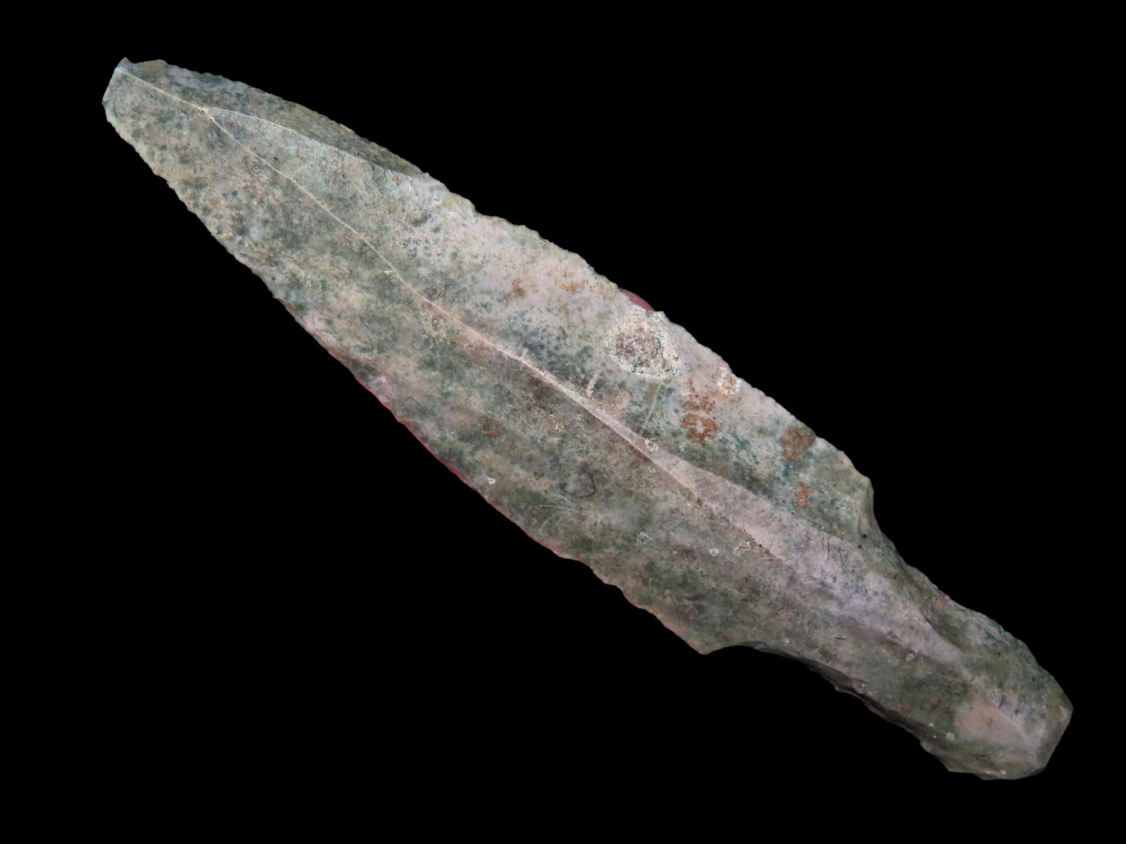 4 3/8" Rare Green Color Pre- Colombian Mayan Dagger, found in Belize (1 of 6)