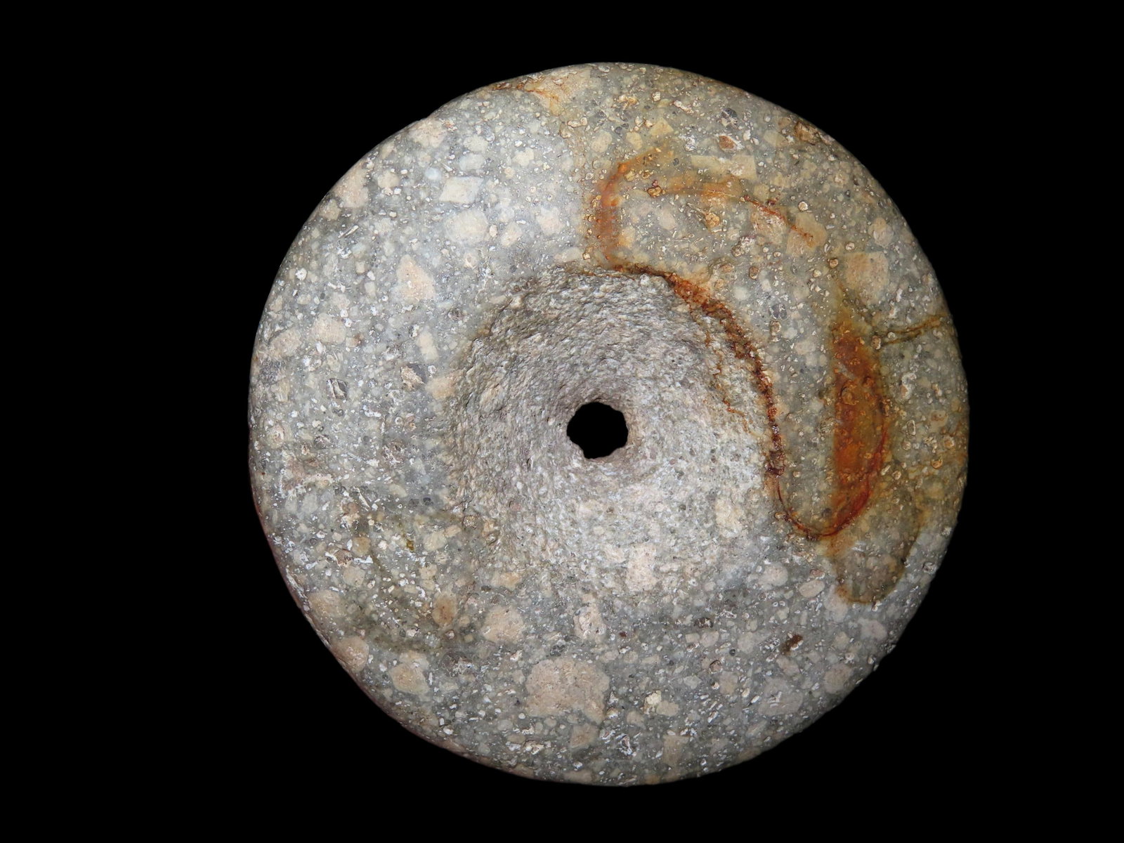 3 1/4" Pre-Columbian Jadeite Round Bead, Motley COA, found in South America: 3 1/4" Pre-Columbian Jadeite Round Bead, Motley COA, found in South America