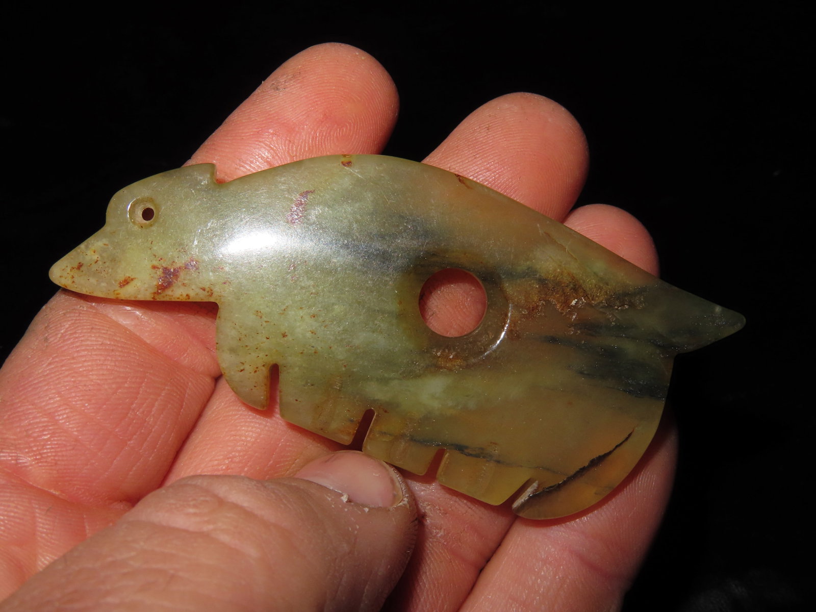 3 1/8" Jade Pendant-Animal/Bird Effigy (1 of 3)