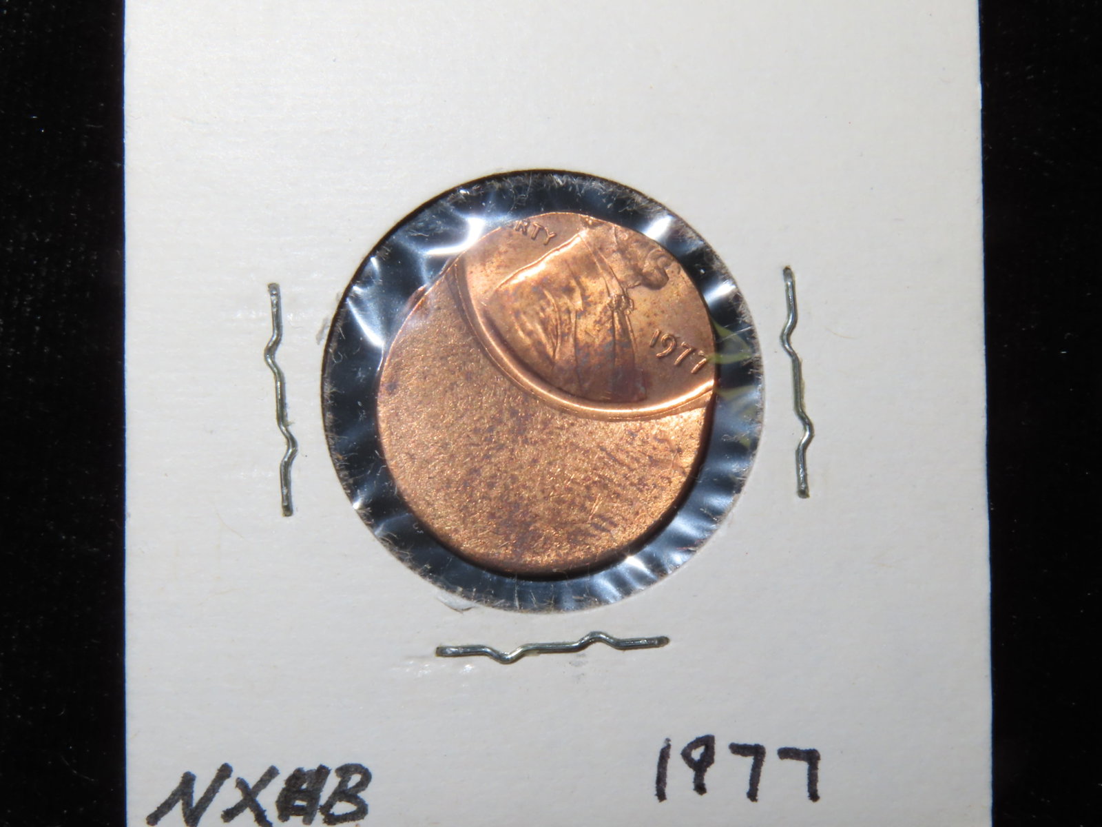 1977 United States of America Lincoln Penny, 75% Off Center Strike: 1977 United States of America Lincoln Penny, 75% Off Center Strike
