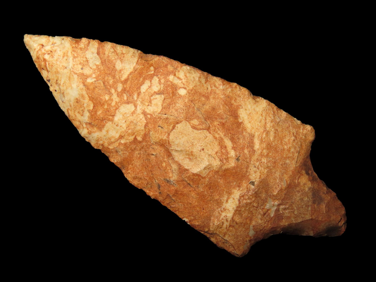 3 3/8" Gary Point, Motley COA plus a signed affidavit from finder Matt Rowe, found in Cat Creek (1 of 10)