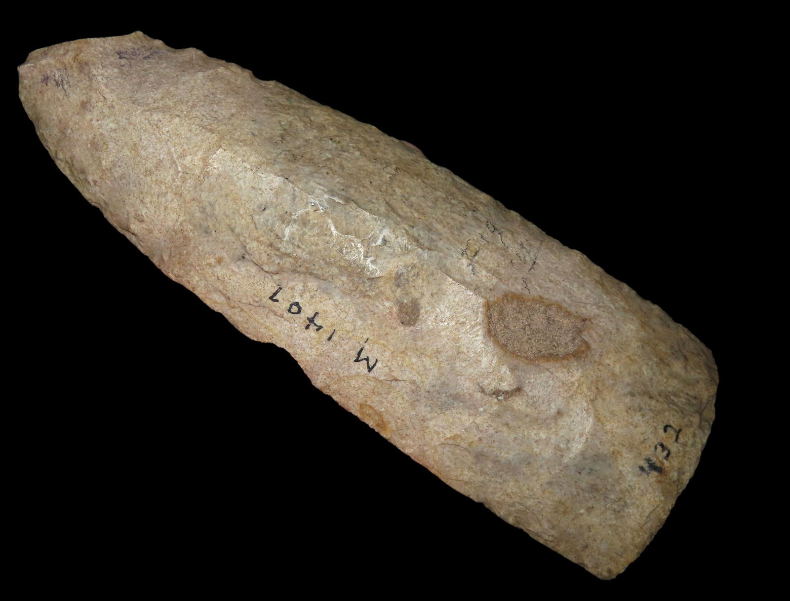 8"Polished Mississippian Mill Creek Chert Adze.  Cass Co IL, Ex Brian Sunderberg. (1 of 9)