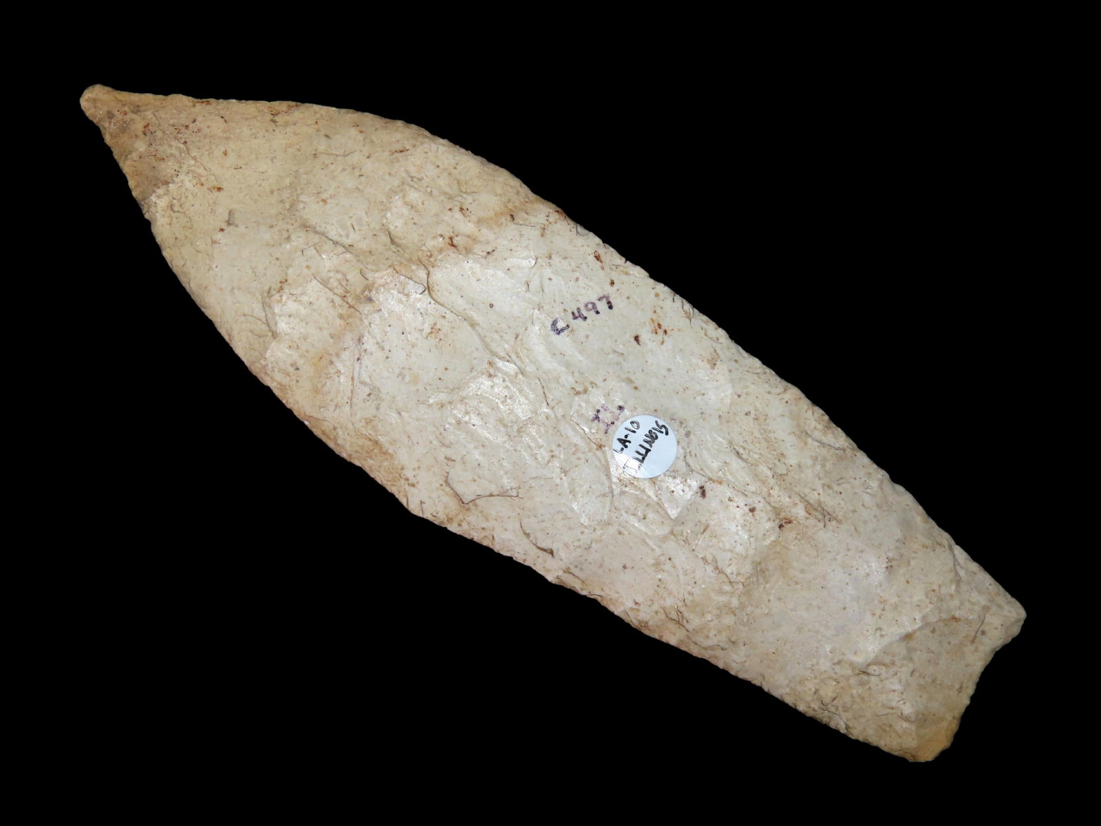 6.9/16" Sedalia, Illinois, Ex Brian Sunderberg. Acquired from Jeffrey McLaughlin of Ohio,: 6.9/16" Sedalia, Illinois, Ex Brian Sunderberg. Acquired from Jeffrey McLaughlin of Ohio, McLaughlin acquired the piece from the Charles Schewy Coll.