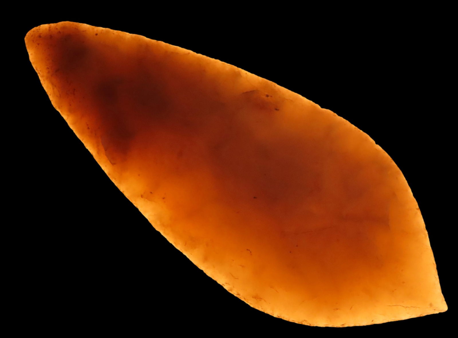 11.3/4" Mahogony Obsidian Pre Columbian Blade, South America (1 of 8)