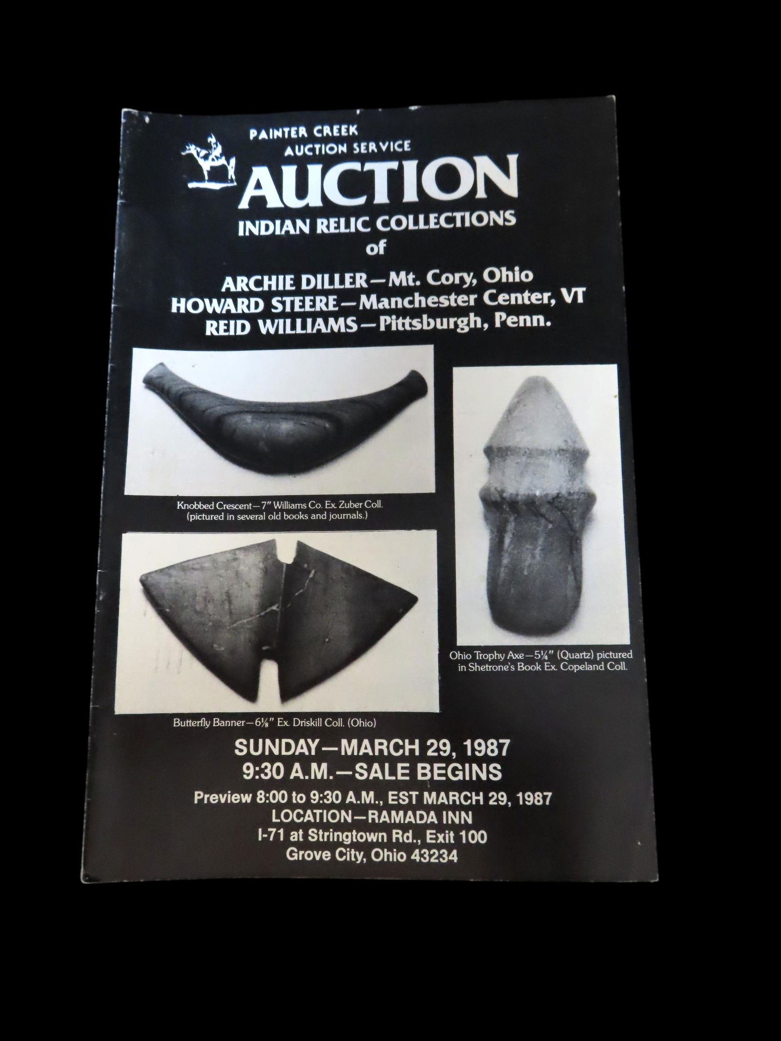 Archie Diller/Howard Steere/Reid Williams Collections Indian Artifact Collections Auction Catalog, (1 of 3)