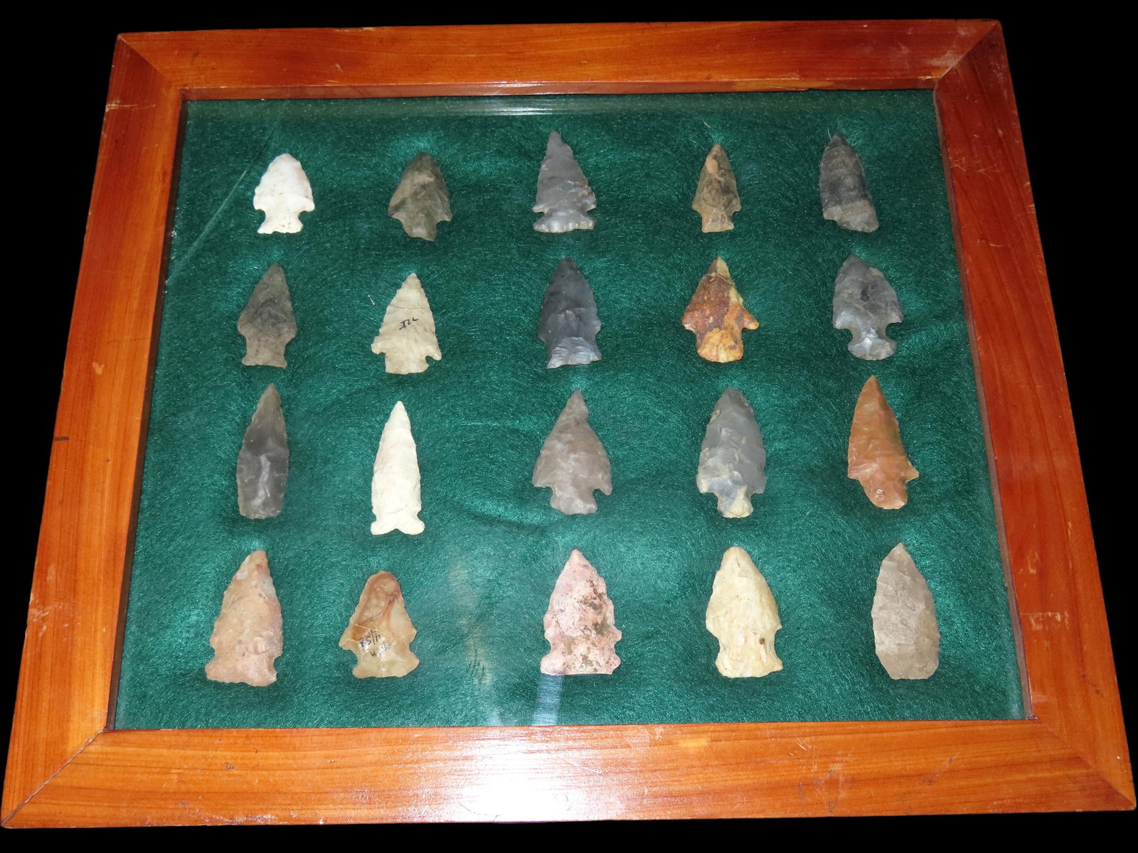 11" x 12" Frame of Archaic and Woodland Points found in Central Missouri (1 of 10)