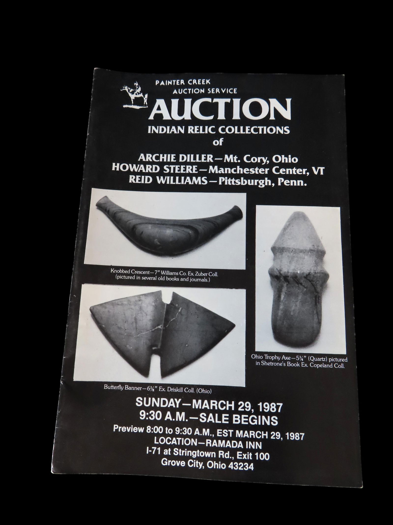 Archie Diller/Howard Steere/Reid Williams Collections Indian Artifact Collections Auction Catalog, (1 of 4)