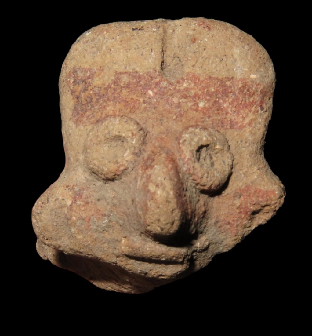 1 1/16" Pre-Colombian Effigy of  Human Head (1 of 3)