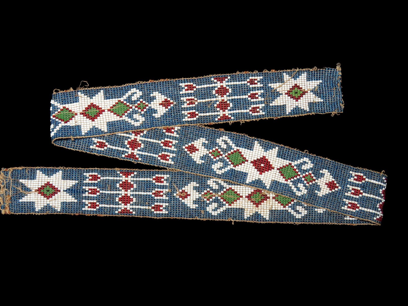30" Native American Hand Beaded Cradle Board Strap/Sash (1 of 6)